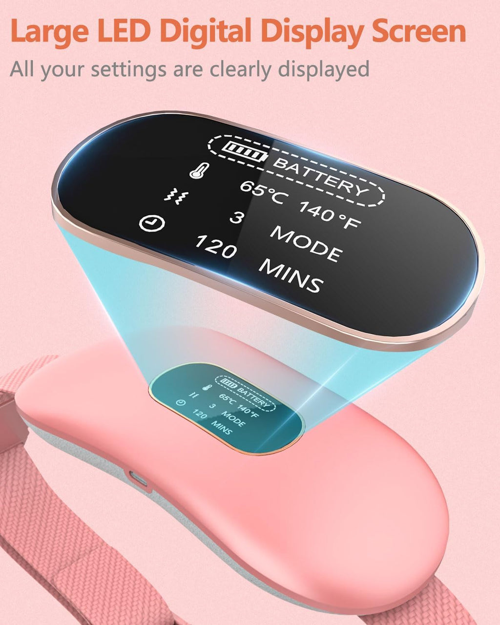 Heating Pad for Period Cramps,Upgrade Portable Heating Pads with Display&4 Timer