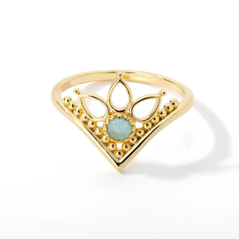 Evil Eye Rings for Women Stainless Steel Gold Color Lotus Flower Ring Tiny Vintage Female Party Jewerly Gift Bague Femme