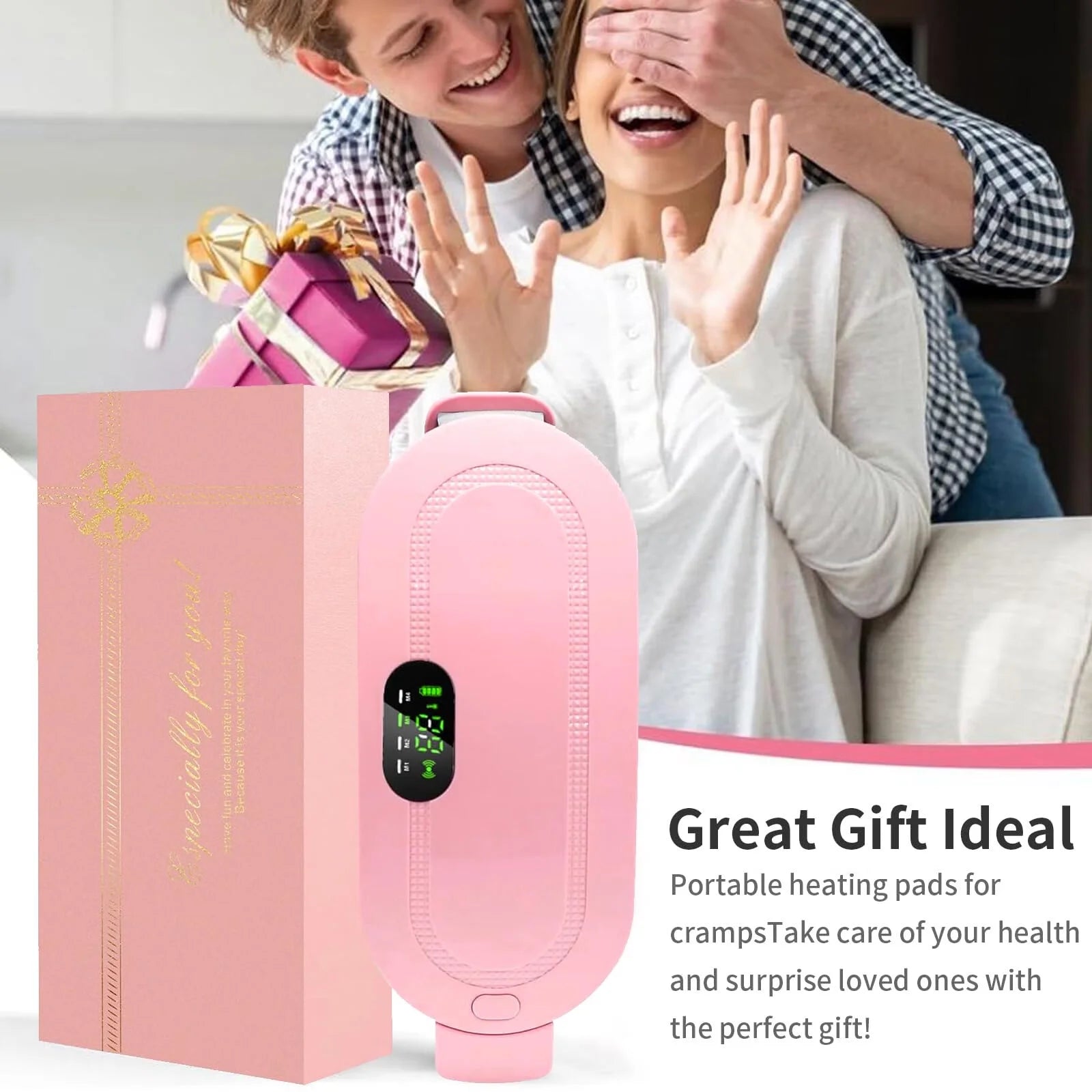 Heating Pad for Period Cramps Relief Portable Cordless Heating Pad for Stomach Back Bellypink,7.2"