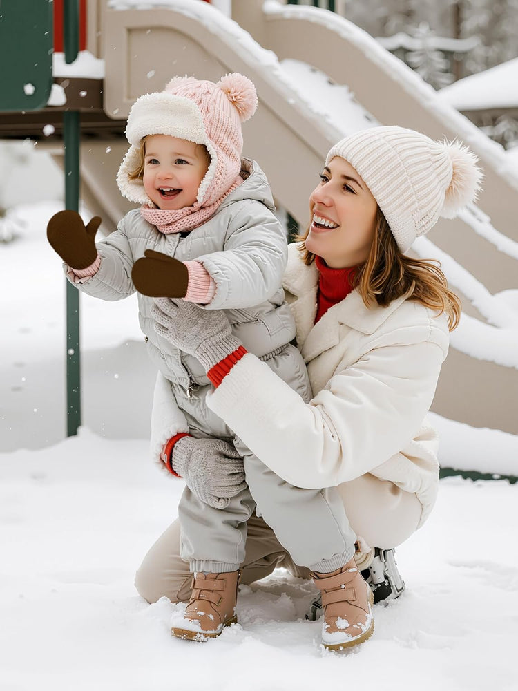 6 Pairs Toddler Knitted Mittens Magic Stretch Gloves Winter Warm Knitted Soft Baby Mittens