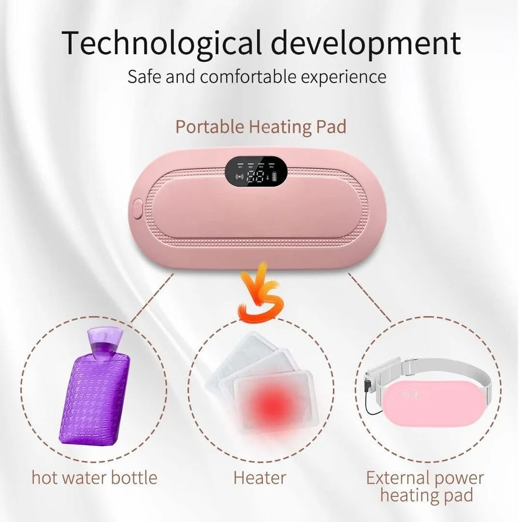 Heating Pad for Period Cramps Relief Portable Cordless Heating Pad for Stomach Back Bellypink,7.2"