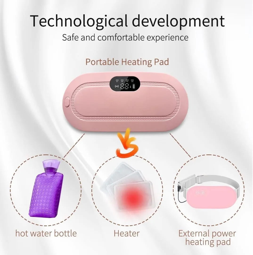 Heating Pad for Period Cramps Relief Portable Cordless Heating Pad for Stomach Back Bellypink,7.2"