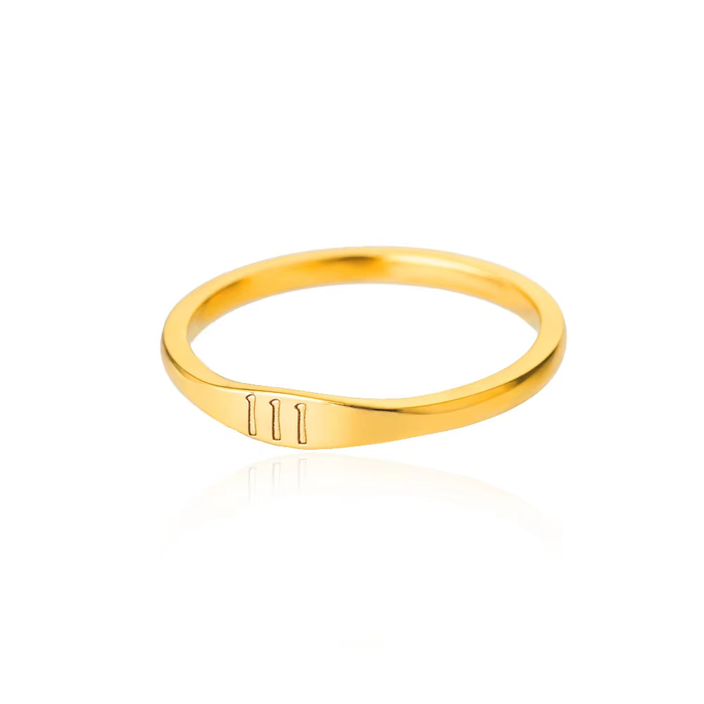 Lucky 11:11 Angel Number Rings for Women Stainless Steel Finger Ring Vintage Wedding Aesthetic Jewerly Gift Anillos Mujer