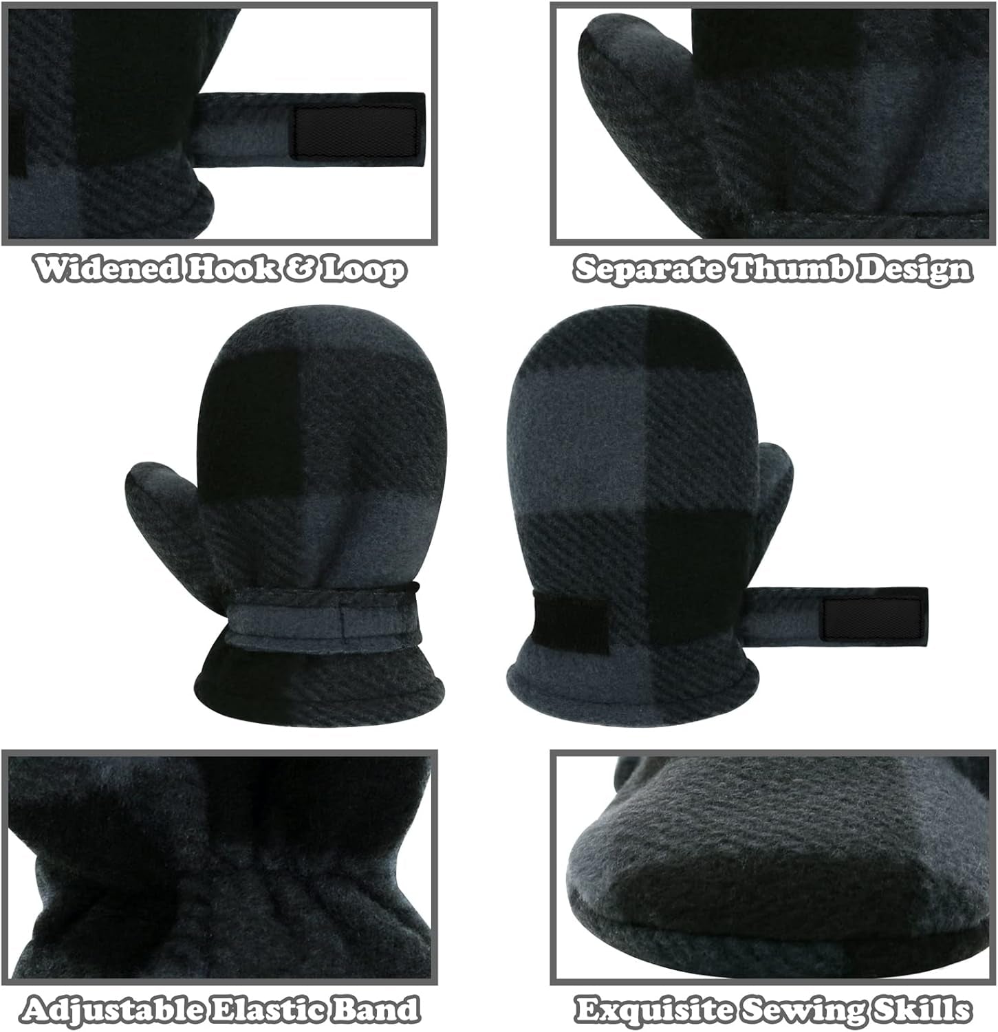 Baby Mittens Toddler Gloves Kids Winter Gloves Baby Girl Boy Winter Mittens Infant Mittens 2 Pair Pack