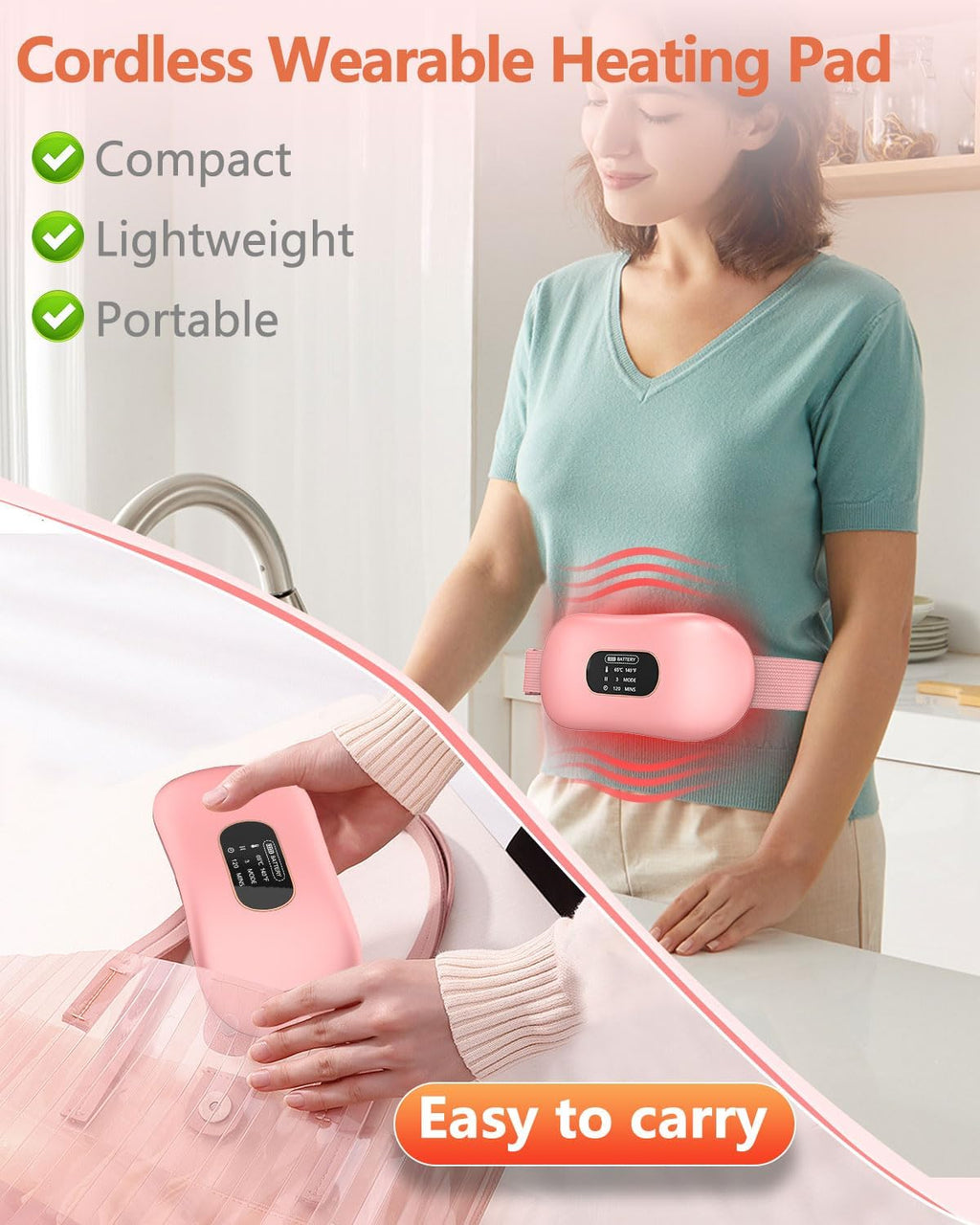 Heating Pad for Period Cramps,Upgrade Portable Heating Pads with Display&4 Timer