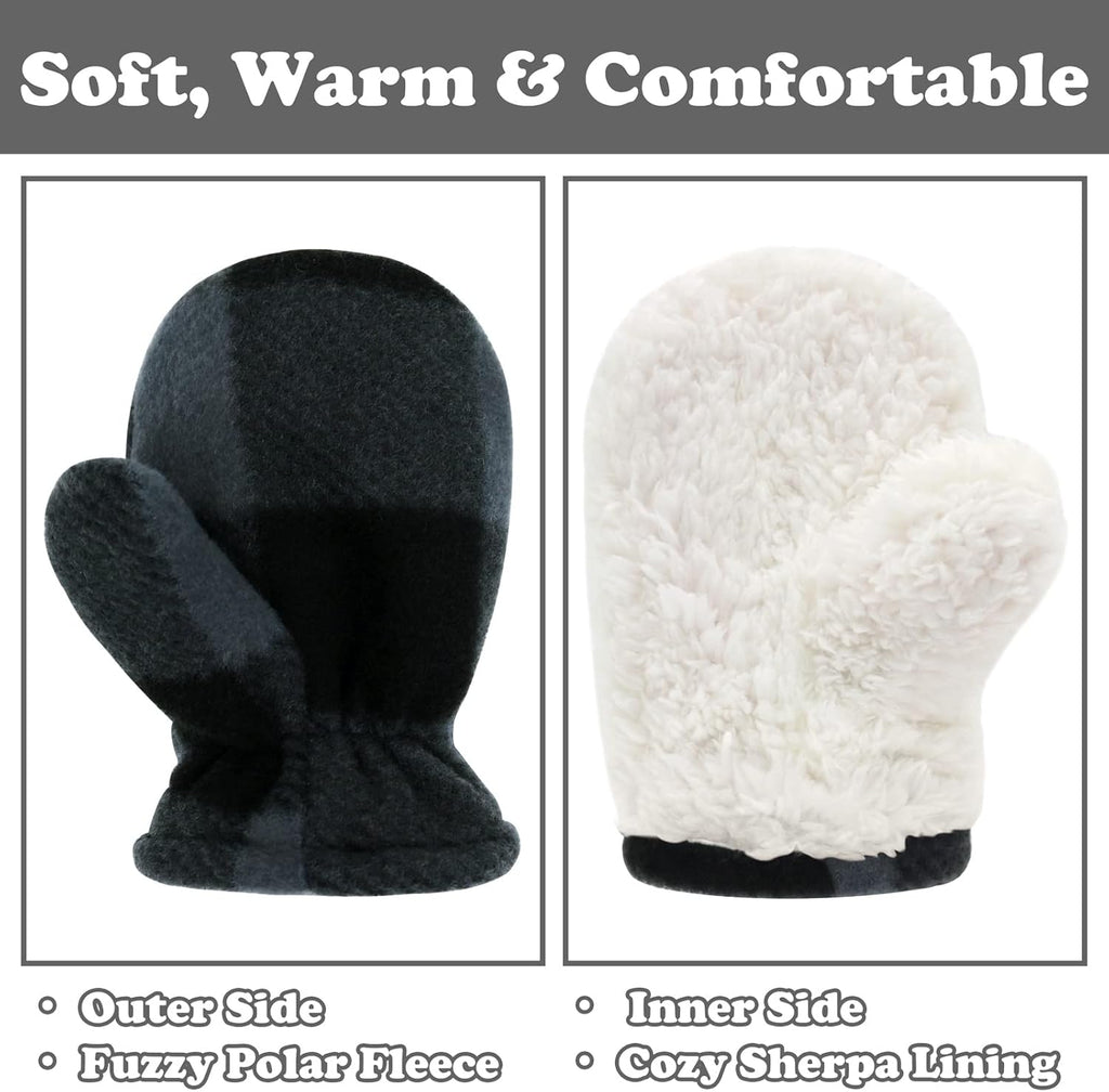 Baby Mittens Toddler Gloves Kids Winter Gloves Baby Girl Boy Winter Mittens Infant Mittens 2 Pair Pack