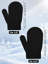 6 Pairs Toddler Knitted Mittens Magic Stretch Gloves Winter Warm Knitted Soft Baby Mittens